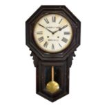 American wall clock, Ansonia, retailed by Albert Dark Barnstaple