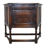 Reproduction oak credence cupboard