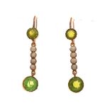 Pair of peridot and seed pearl earrings,