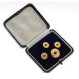 Cased set of 18ct gold collar studs