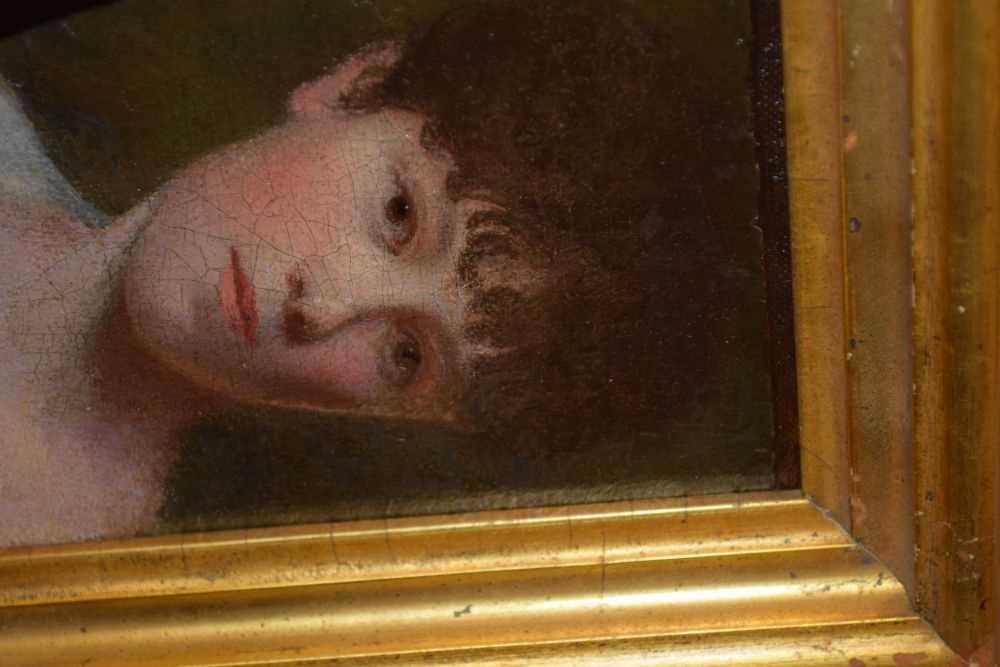 Early 19th Century English School - Oil on canvas, young lady - Image 4 of 5