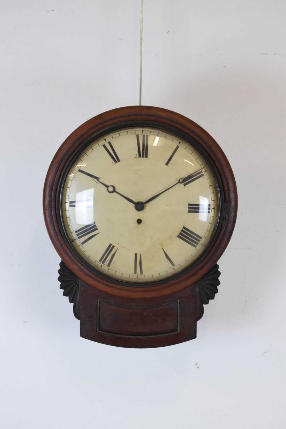 Mid 19th Century mahogany-cased single-fusee drop-dial wall clock - Image 2 of 9