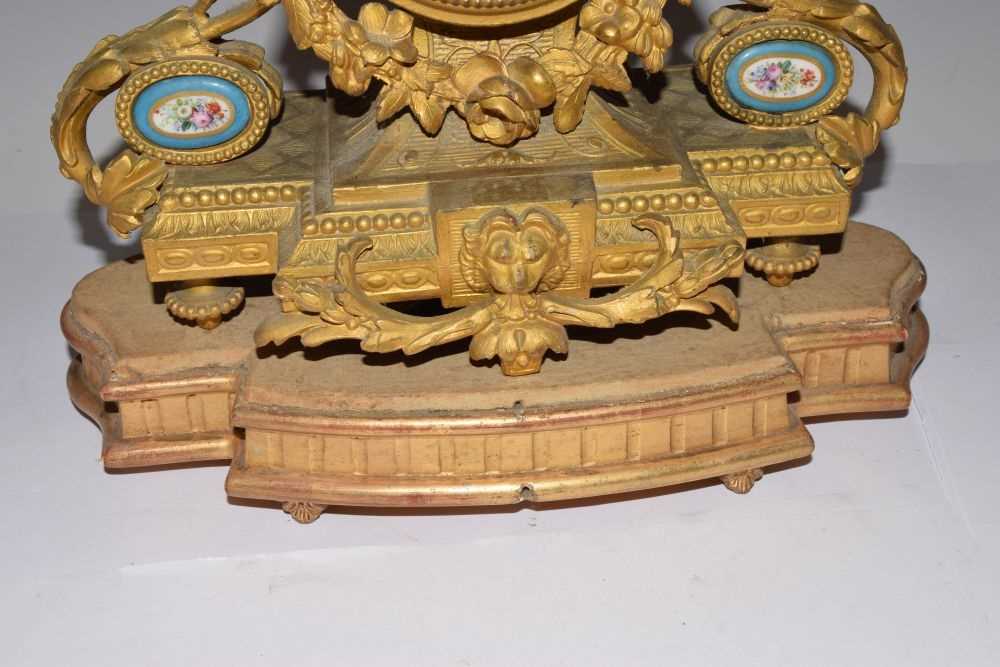 Mid 19th Century French porcelain-mounted mantel clock - Image 5 of 8