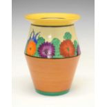 Clarice Cliff Bizarre 'Gayday' pattern vase