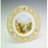 19th Century porcelain cabinet plate, Clifton Suspension Bridge