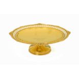 George V 9ct gold pedestal dish, 255g