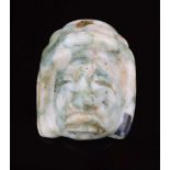 Antiquities - Believed Pre-Columbian carved jade mask pendant