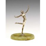 Josef Lorenzl (Austrian) - Art Deco silvered bronze figure of a dancer