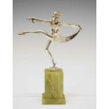 Josef Lorenzl (Austrian) - Art Deco silvered bronze figure of a dancer