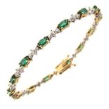 Emerald and diamond bracelet