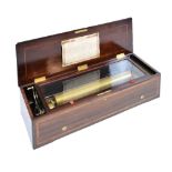 Fine Swiss Nicole Freres (Geneve) inlaid rosewood-cased 18-air cylinder musical box