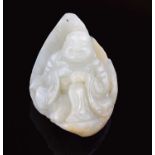 Chinese carved jade pebble depicting Hotei / Budai