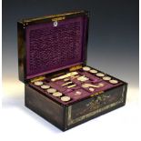 Coromandel and mother of pearl inlaid needlework box