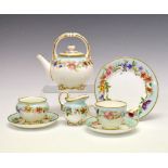 Grainger Worcester floral-painted solitaire tea service