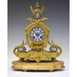 Mid 19th Century French porcelain-mounted mantel clock