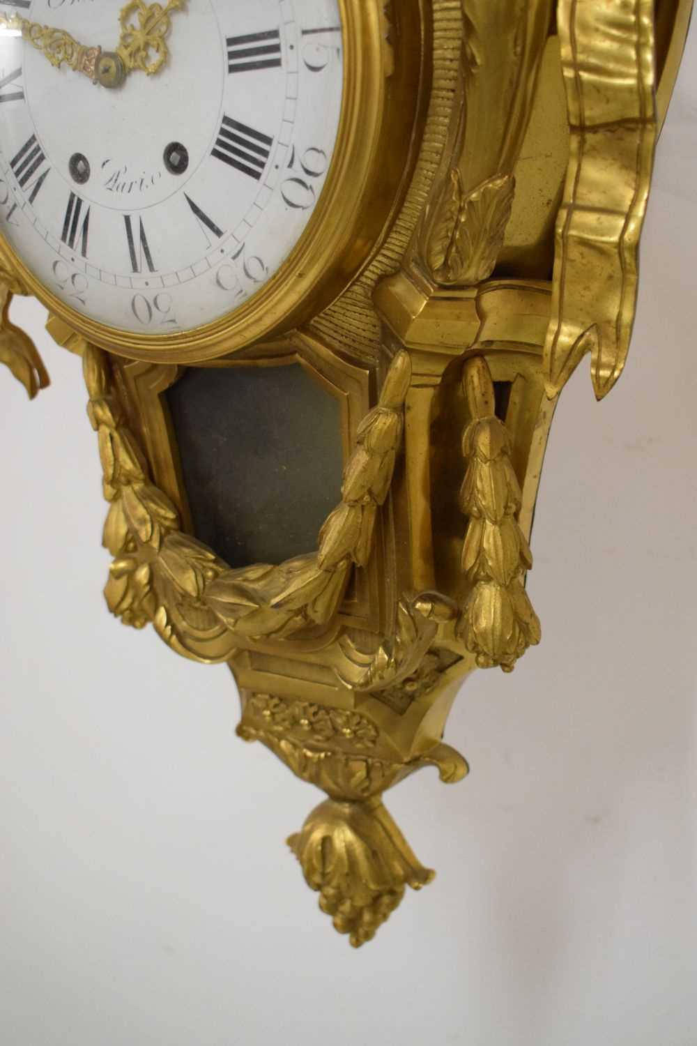 19th Century French brass cartel clock - Image 2 of 6