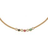 Diamond and gem set collar,