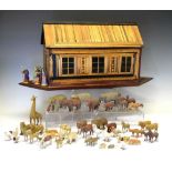 19th Century straw-work Noah's Ark
