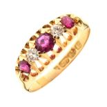 Edwardian ruby and diamond ring