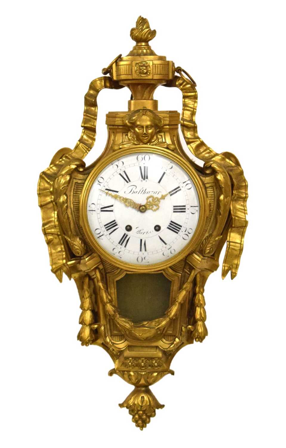 19th Century French brass cartel clock