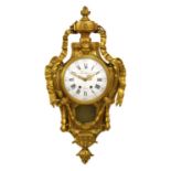 19th Century French brass cartel clock