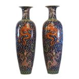 Large pair of Chinese porcelain floor-standing vases