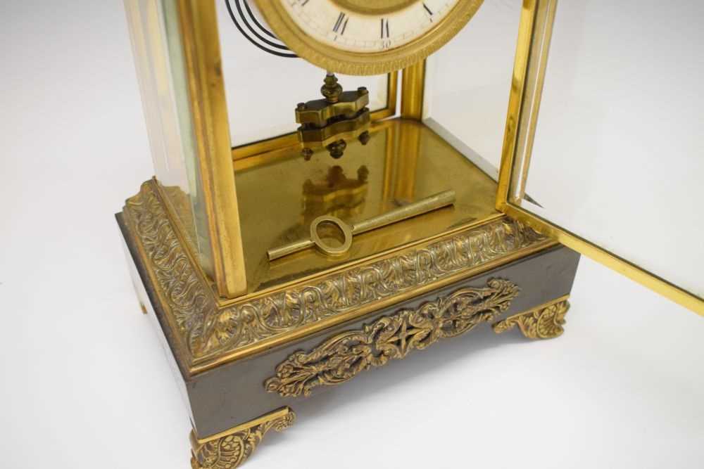 French lacquered and anodised brass four-glass mantel clock - Image 4 of 10