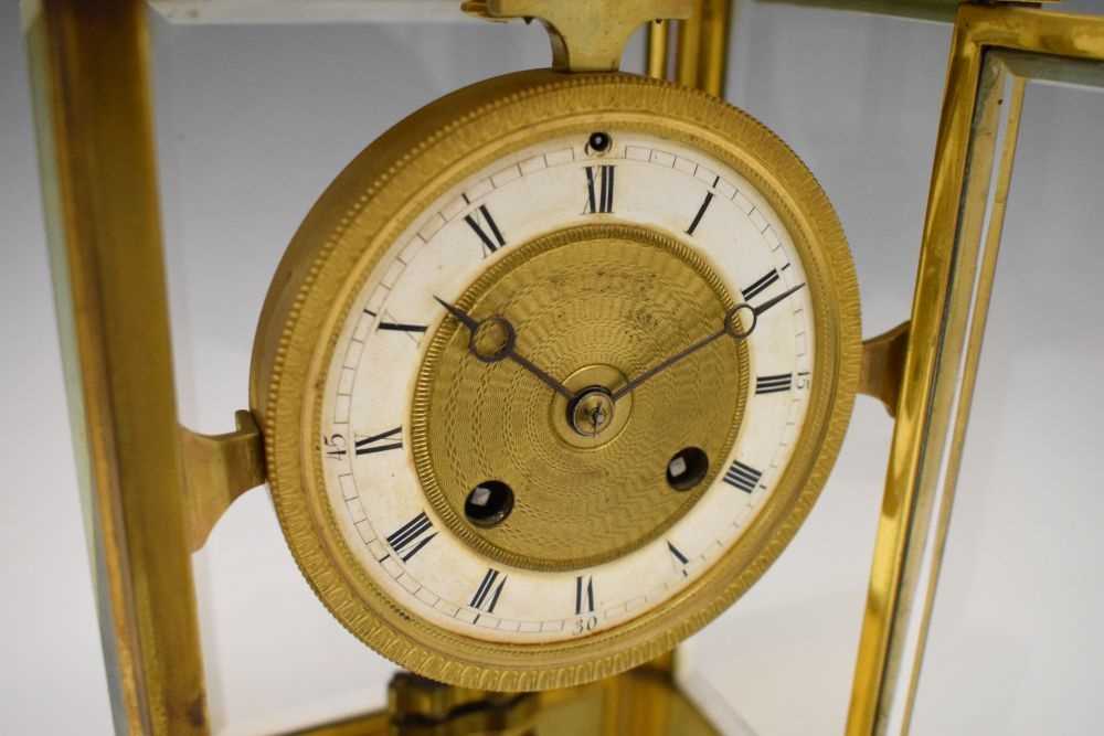 French lacquered and anodised brass four-glass mantel clock - Image 3 of 10