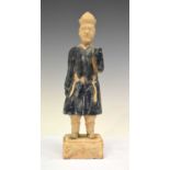 Chinese blue glazed terracotta figure