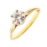 Diamond single stone ring