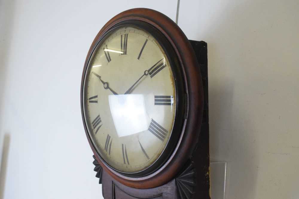 Mid 19th Century mahogany-cased single-fusee drop-dial wall clock - Image 4 of 9