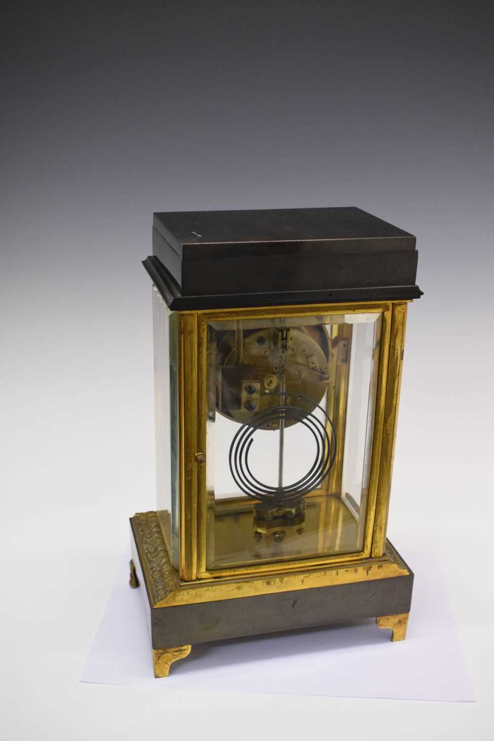 French lacquered and anodised brass four-glass mantel clock - Image 5 of 10