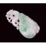 Chinese carved jade pendant modelled as a Kylin