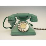 Art Deco jade green GPO 200 Series desk telephone