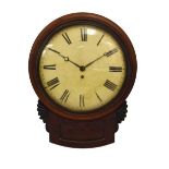 Mid 19th Century mahogany-cased single-fusee drop-dial wall clock