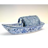 Japanese Meiji period Seto porcelain model boat