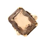 9ct gold smoky quartz ring