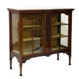 Mahogany two-door display cabinet