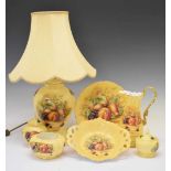 Aynsley Orchard Gold lamp and other Aynsley china