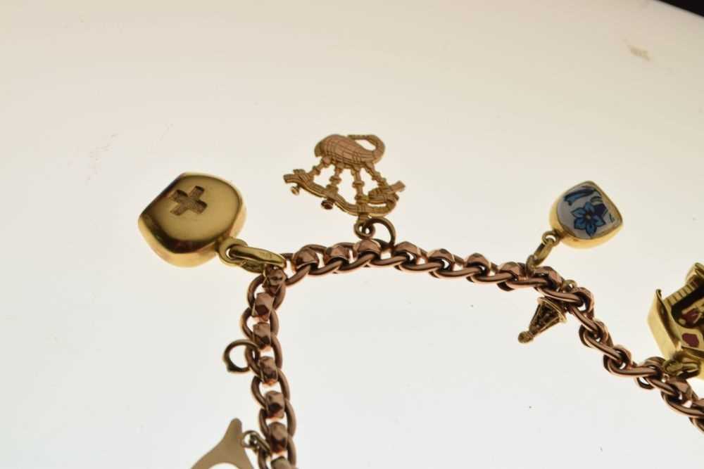 9ct rose gold charm bracelet - Image 5 of 5