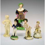 Group of Staffordshire and other figures