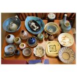Quantity of studio pottery and ceramics