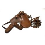 Army and Navy leather side saddle with side panier and accessories