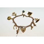 9ct rose gold charm bracelet