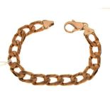 9ct heavy curb-link bracelet, 39.5g