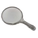 Early 20th Century Japanese white metal hand mirror