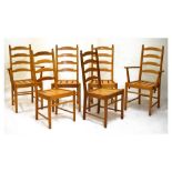 Set of six Ercol ladderback dining chairs