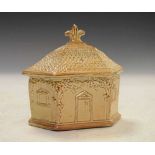 Brampton type salt-glazed stoneware cottage-form box and cover