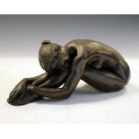 Tom Greenshields (1915 - 1994) - Resin bronze sculpture - 'Chrissie Resting'