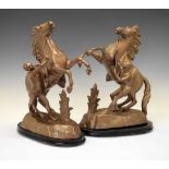 Pair of spelter Marly Horses